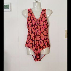 MEET CURVE LACE UP FRONT ONE PIECE SWIMSUIT